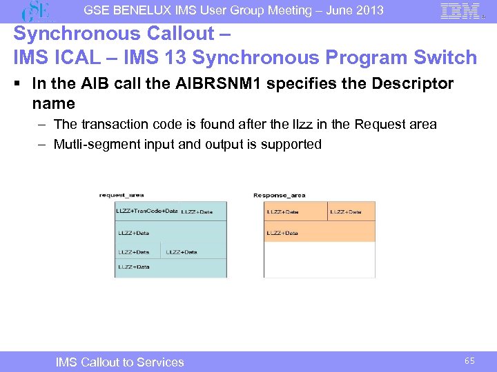 GSE BENELUX IMS User Group Meeting – June 2013 Synchronous Callout – IMS ICAL