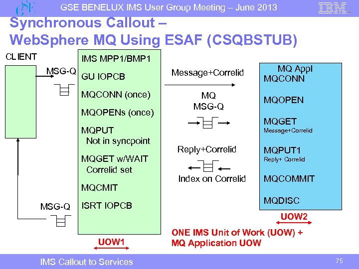 GSE BENELUX IMS User Group Meeting – June 2013 Synchronous Callout – Web. Sphere