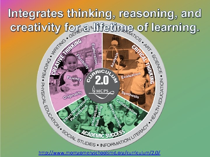 Integrates thinking, reasoning, and creativity for a lifetime of learning. http: //www. montgomeryschoolsmd. org/curriculum/2.