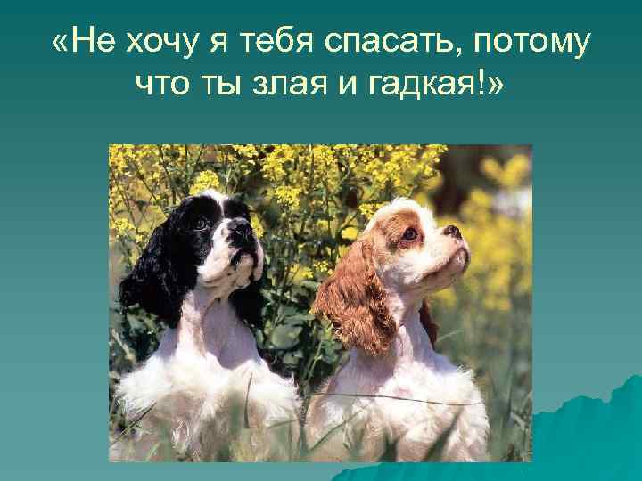  «Не хочу я тебя спасать, потому что ты злая и гадкая!» 