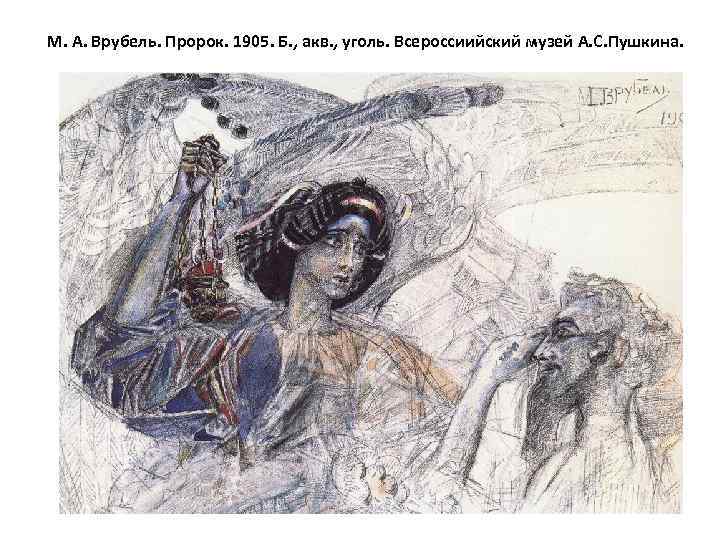 М. А. Врубель. Пророк. 1905. Б. , акв. , уголь. Всероссиийский музей А. С.