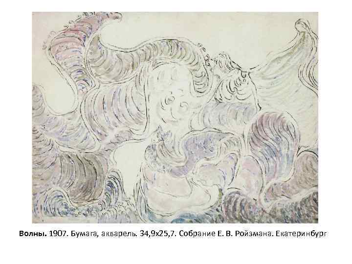 Волны. 1907. Бумага, акварель. 34, 9 х25, 7. Собрание Е. В. Ройзмана. Екатеринбург 