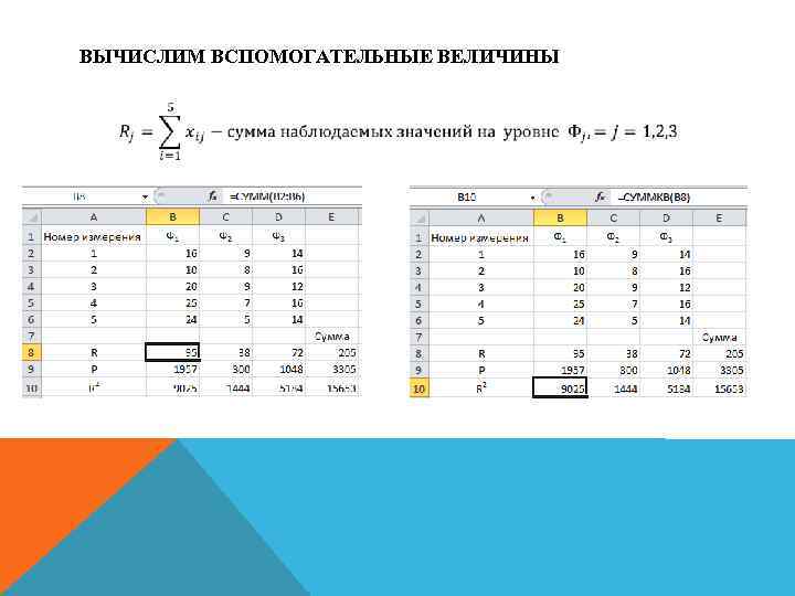 ВЫЧИСЛИМ ВСПОМОГАТЕЛЬНЫЕ ВЕЛИЧИНЫ 