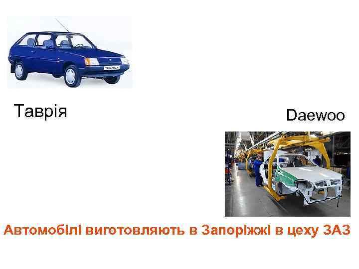 Tаврія Daewoo Автомобілі виготовляють в Запоріжжі в цеху ЗАЗ 