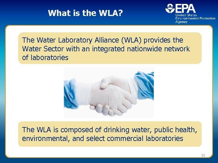 What is the WLA? The Water Laboratory Alliance (WLA) provides the Water Sector with