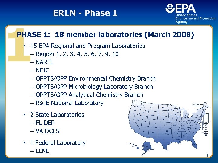 1 ERLN - Phase 1 PHASE 1: 18 member laboratories (March 2008) • 15