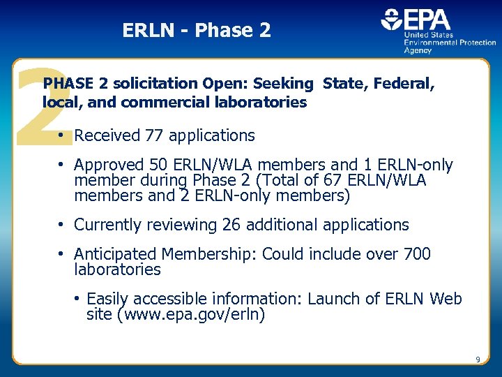 2 ERLN - Phase 2 PHASE 2 solicitation Open: Seeking State, Federal, local, and