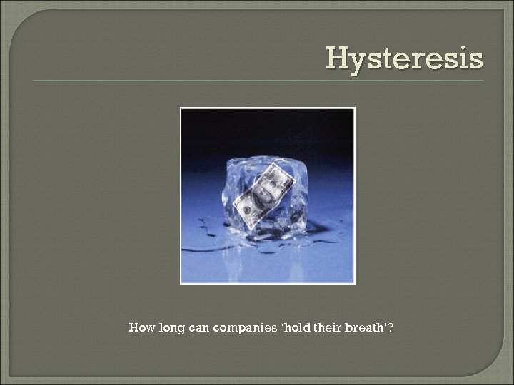 Hysteresis How long can companies ‘hold their breath’? 