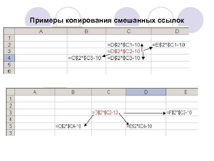 Примеры копирования смешанных ссылок 