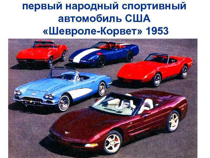 первый народный спортивный автомобиль США «Шевроле-Корвет» 1953 