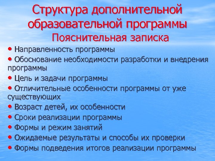 Структура дополнительной