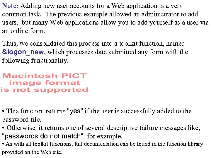 Note: Adding new user accounts for a Web application is a very common task.
