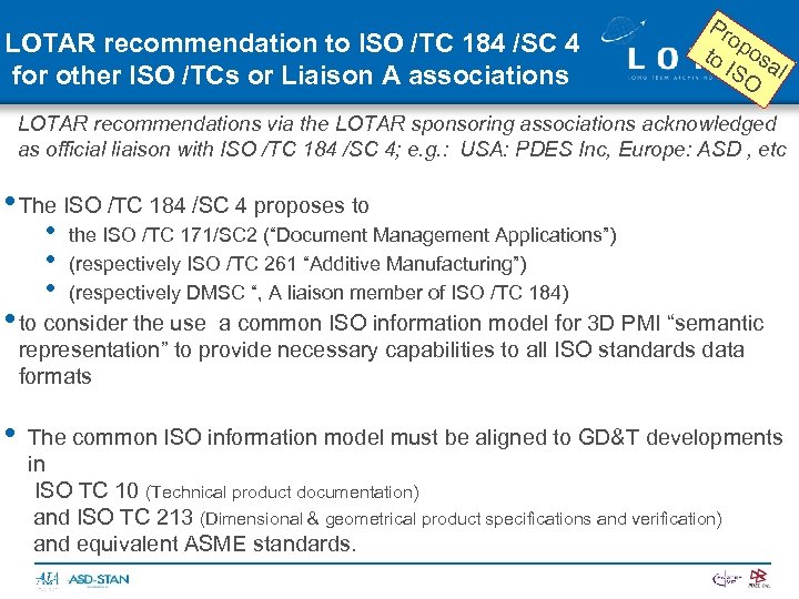 LOTAR recommendation to ISO /TC 184 /SC 4 for other ISO /TCs or Liaison