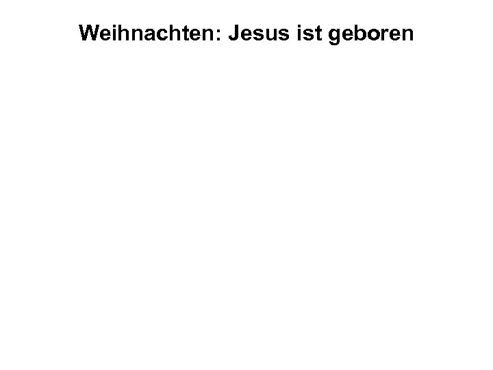 Weihnachten: Jesus ist geboren 