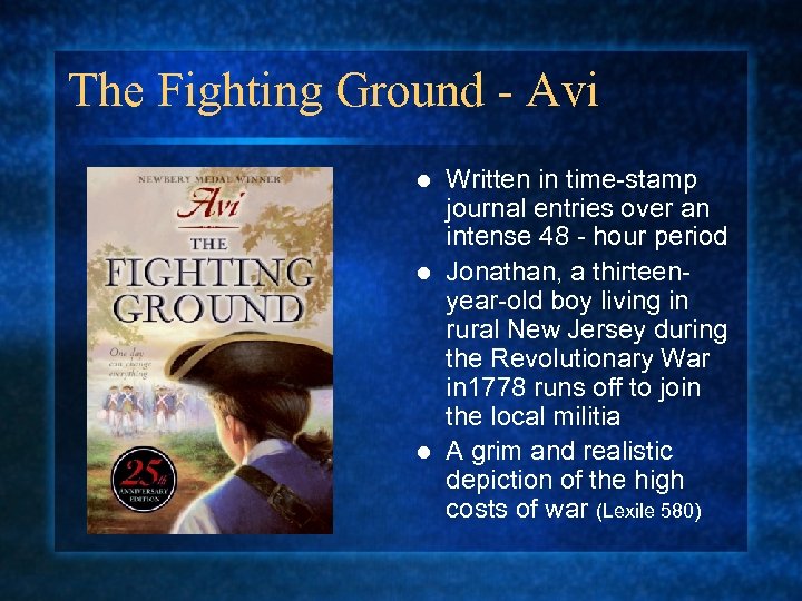 The Fighting Ground - Avi Written in time-stamp journal entries over an intense 48