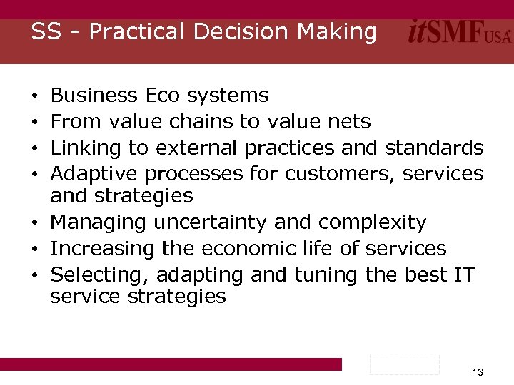 SS - Practical Decision Making Business Eco systems From value chains to value nets