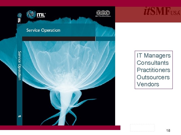 IT Managers Consultants Practitioners Outsourcers Vendors 18 