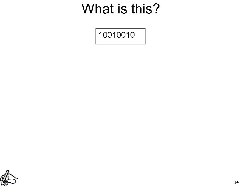 What is this? 10010010 14 