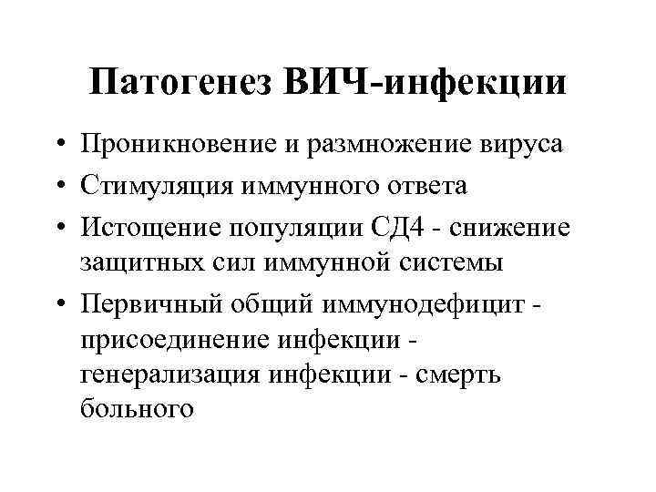 Схема патогенеза вич