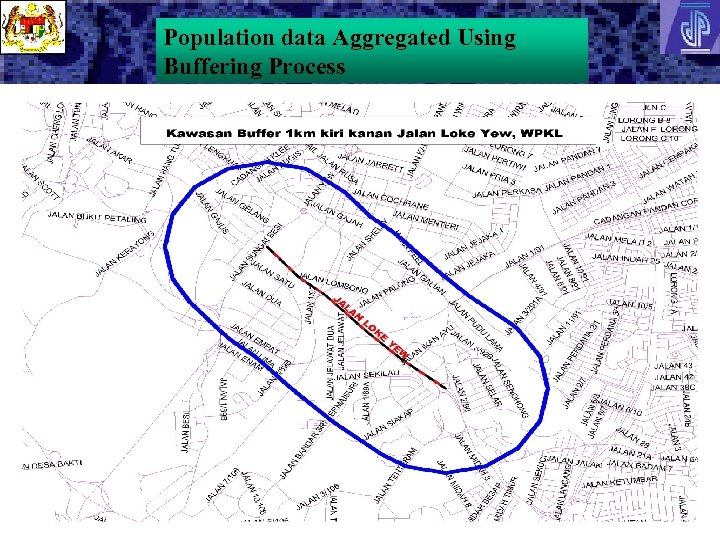 Population data Aggregated Using Buffering Process 