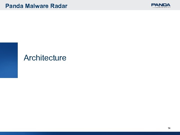 Panda Malware Radar Architecture 14 