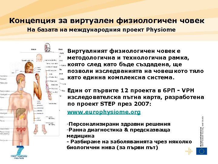 Концепция за виртуален физиологичен човек На базата на международния проект Physiome Виртуалният физиологичен човек