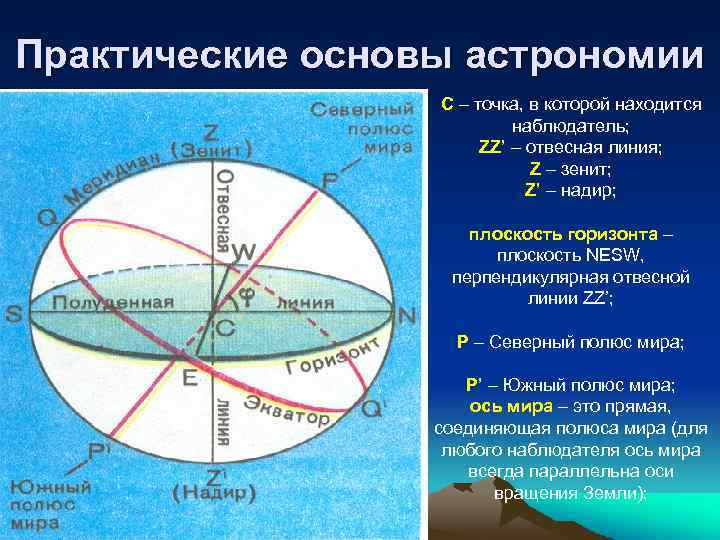 Небесная сфера отвесная линия