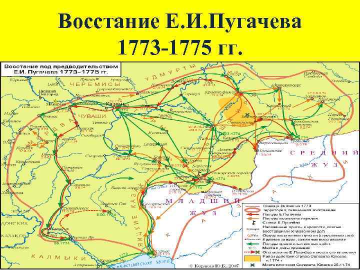 Восстание Е. И. Пугачева 1773 -1775 гг. 