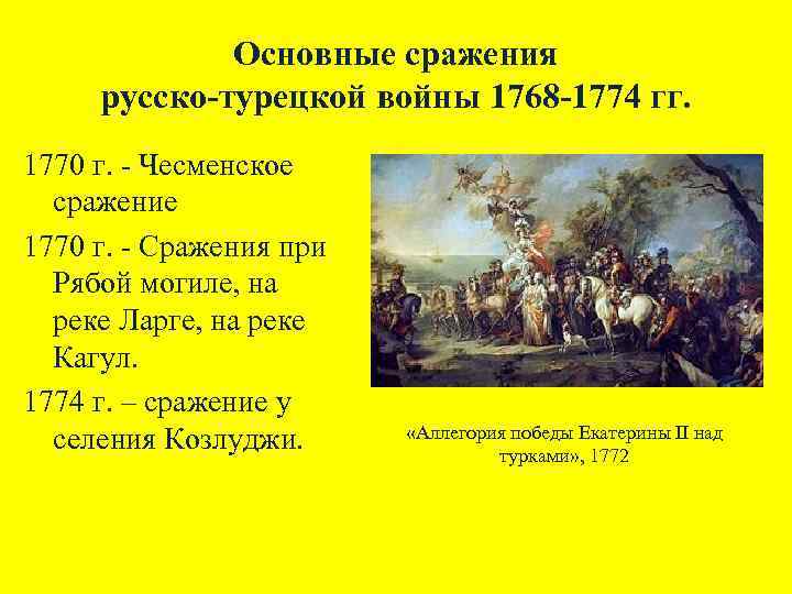 Презентация на тему русско турецкая война 1768 1774