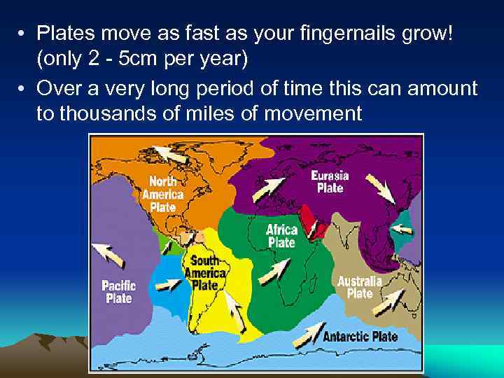  • Plates move as fast as your fingernails grow! (only 2 - 5