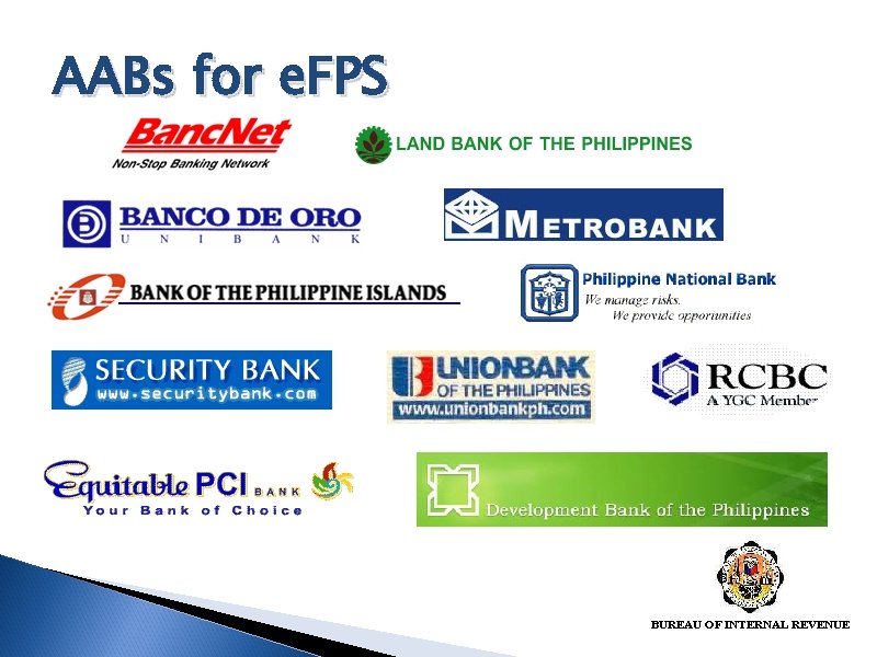 AABs for e. FPS BUREAU OF INTERNAL REVENUE 