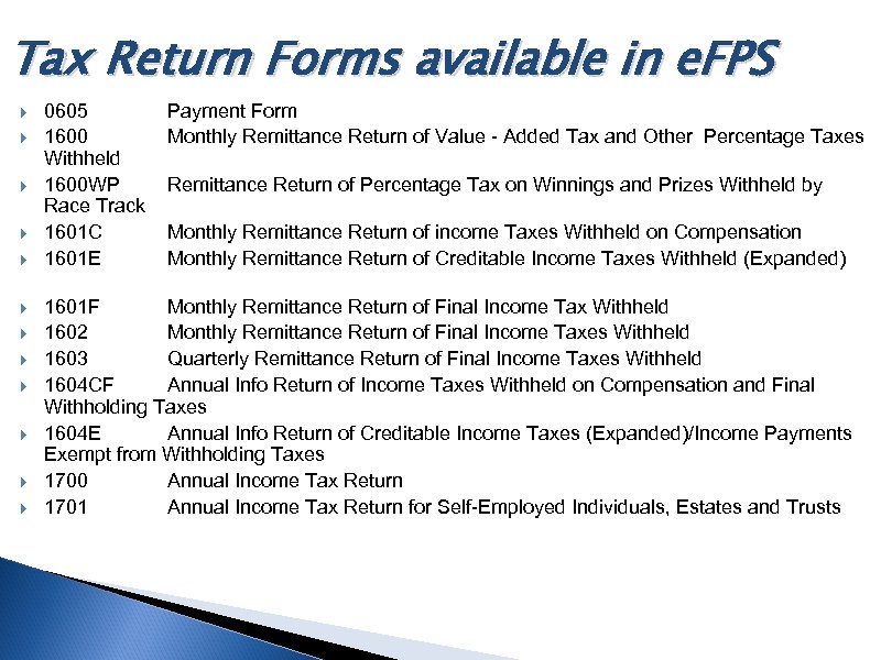 Tax Return Forms available in e. FPS 0605 1600 Withheld 1600 WP Race Track