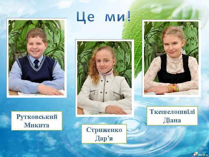 Рутковський Микита Ткешелошвілі Діана Стриженко Дар'я 