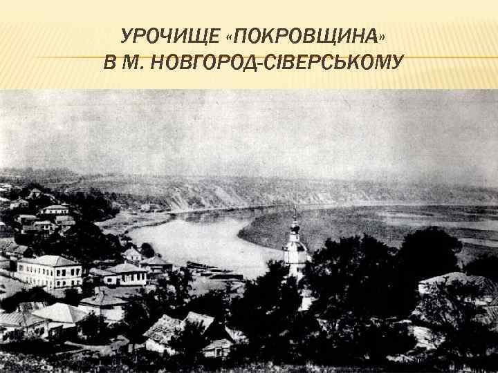 УРОЧИЩЕ «ПОКРОВЩИНА» В М. НОВГОРОД-СІВЕРСЬКОМУ 