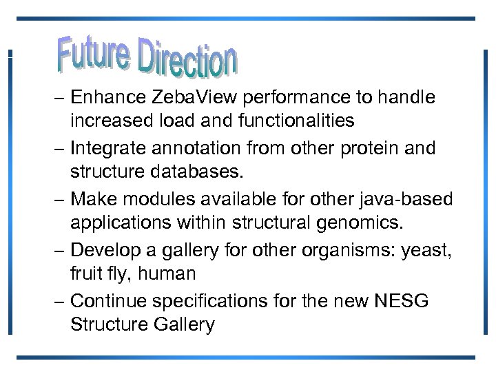 – Enhance Zeba. View performance to handle increased load and functionalities – Integrate annotation