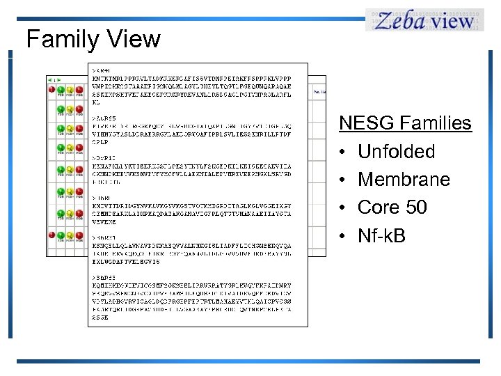 Family View NESG Families • Unfolded • Membrane • Core 50 • Nf-k. B