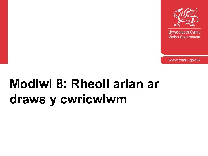 Modiwl 8: Rheoli arian ar draws y cwricwlwm 