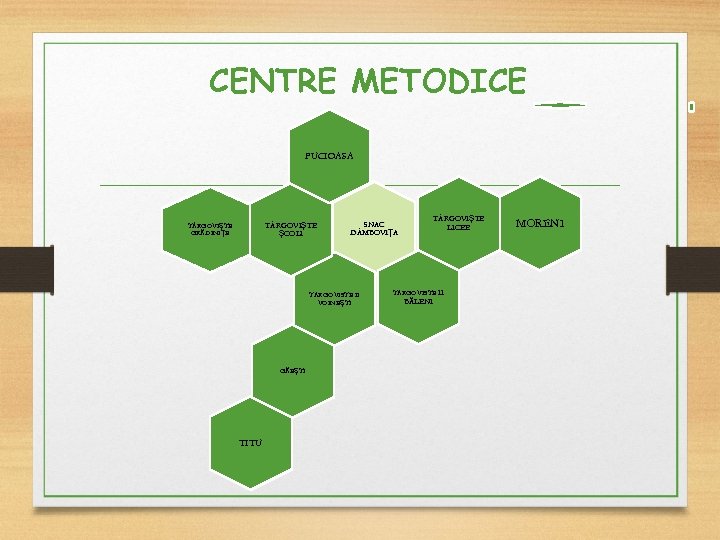 CENTRE METODICE PUCIOASA T RGOVIȘTE ȘCOLI T RGOVIȘTE GRĂDINIȚE TARGOVISTE II VOINEȘTI GĂEȘTI TITU
