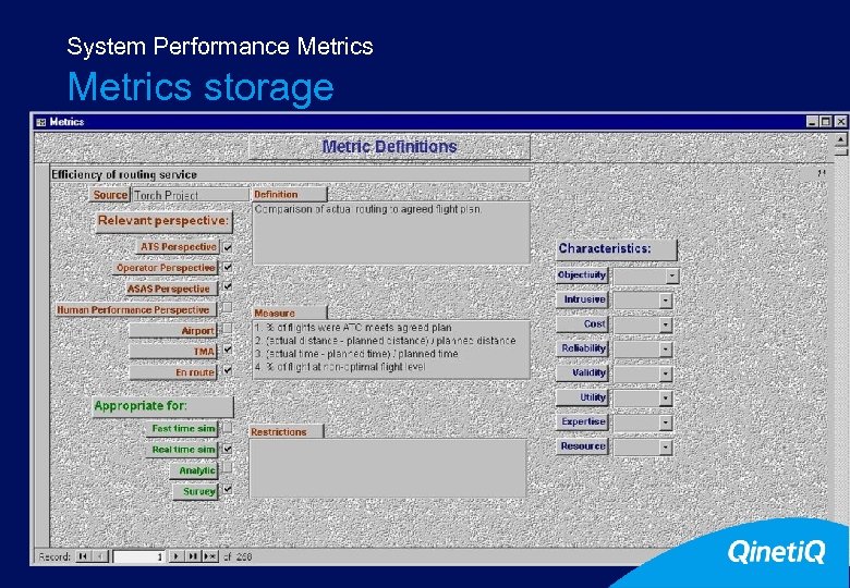 System Performance Metrics storage 14 