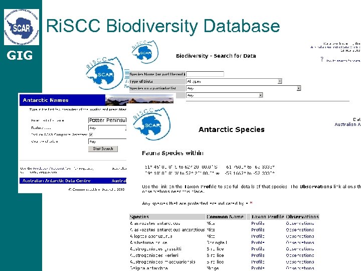 Ri. SCC Biodiversity Database GIG Potter Peninsula 