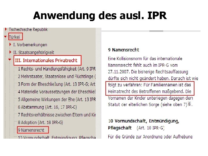 Anwendung des ausl. IPR 