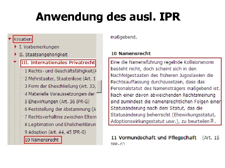 Anwendung des ausl. IPR 