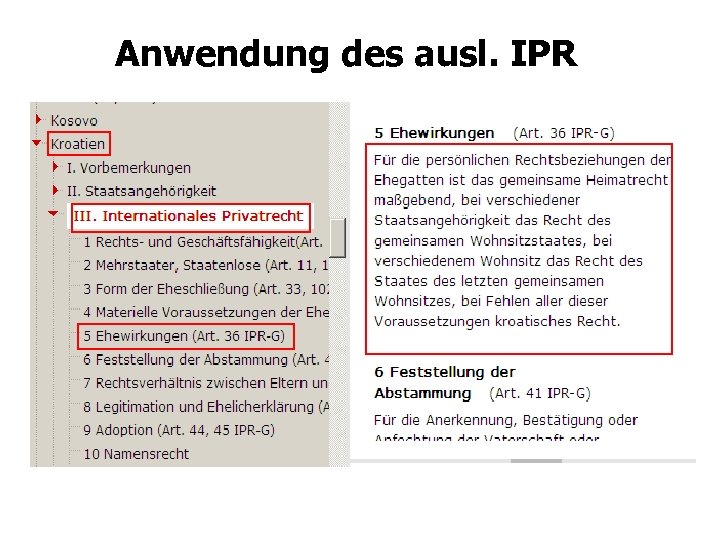 Anwendung des ausl. IPR 