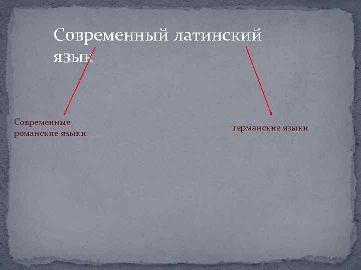 Современный латинский язык Современные романские языки германские языки 