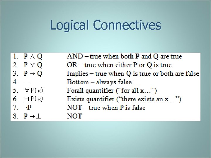 Logical Connectives 