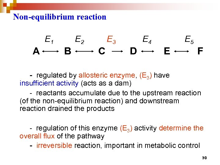 Non-equilibrium reaction E 1 A E 2 B E 3 C E 4 D