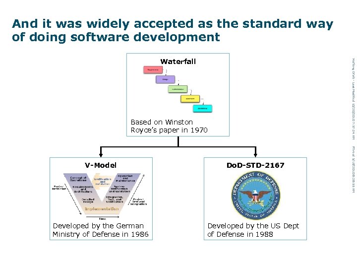 And it was widely accepted as the standard way of doing software development Working