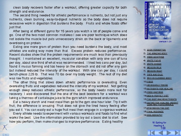 clean body recovers faster after a workout, offering greater capacity for both strength and