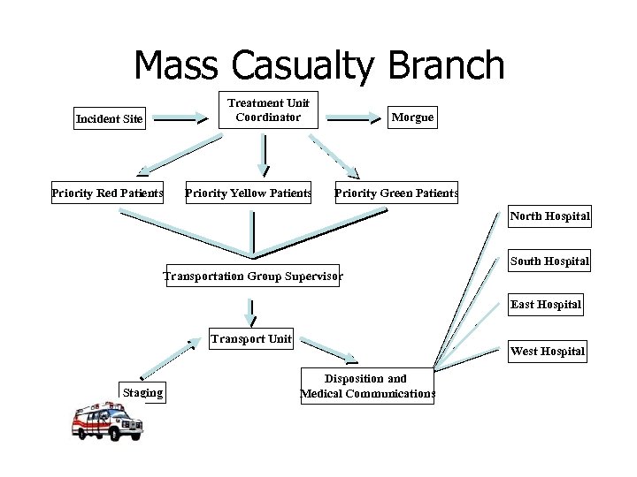 Mass Casualty Branch Treatment Unit Coordinator Incident Site Priority Red Patients Priority Yellow Patients