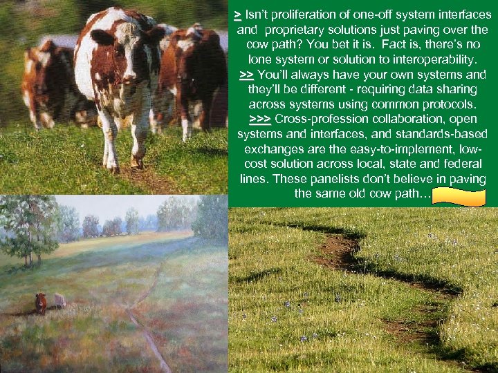 > Isn’t proliferation of one-off system interfaces and proprietary solutions just paving over the